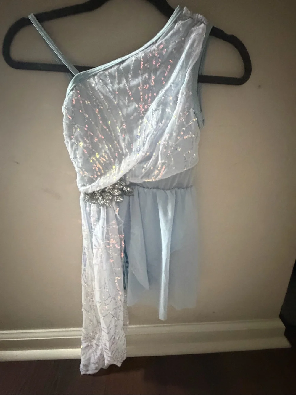 Weissman Light Blue Sequin Chiffon Dance Costume
